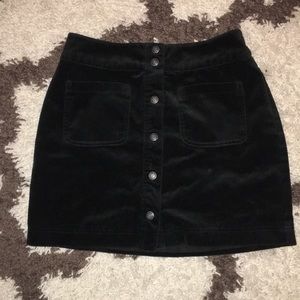 Vintage Black Gap Velvet Mini Skirt